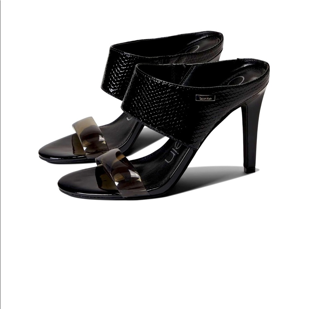 Brand New Black Calvin Klein heel slippers